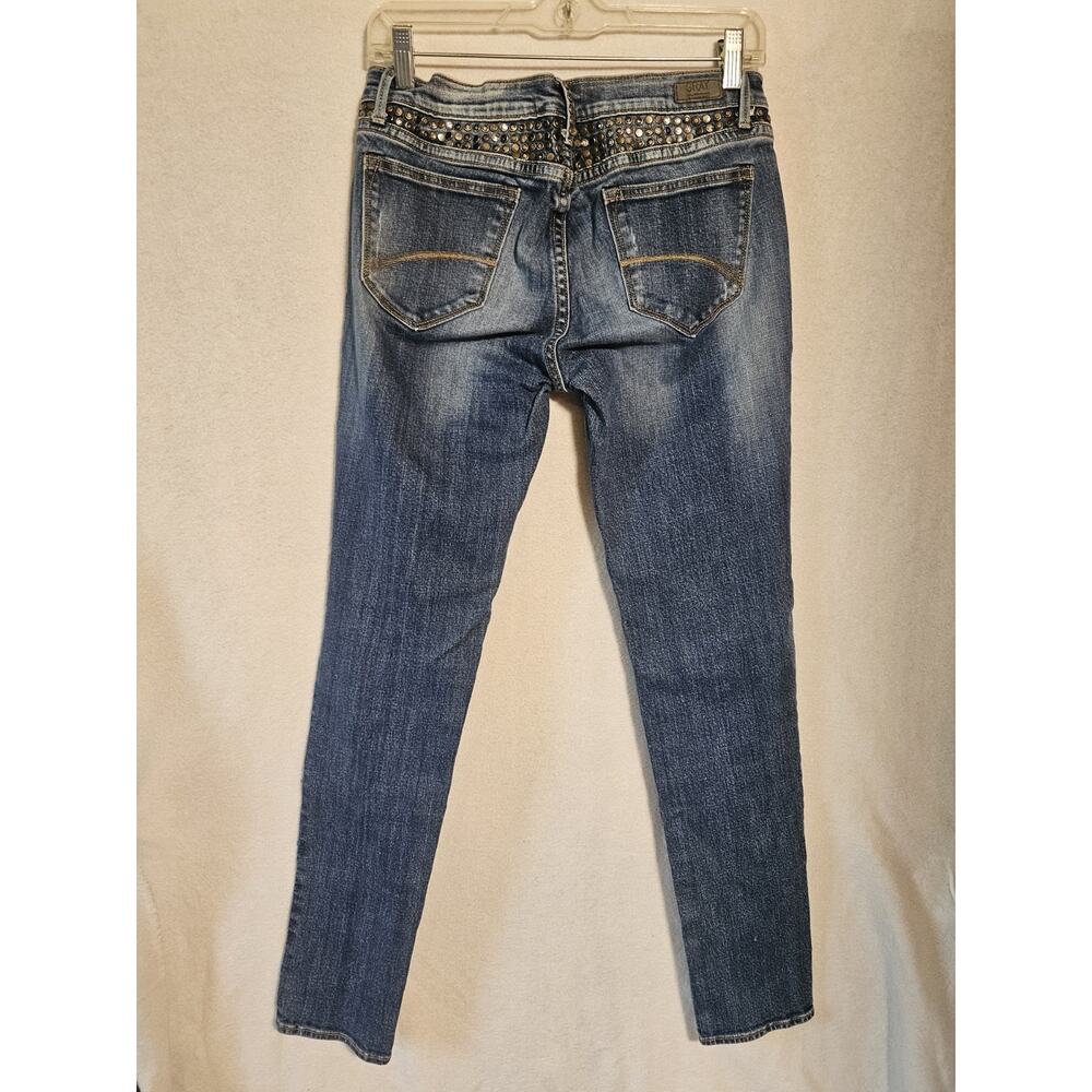 GRAY Saks Fifth Avenue Studded Skinny Jeans Medium Wash Distressed Women's - Picture 8 of 16